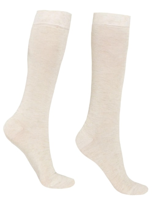 Meias Longas Com Cashmere e Glitter - Bege