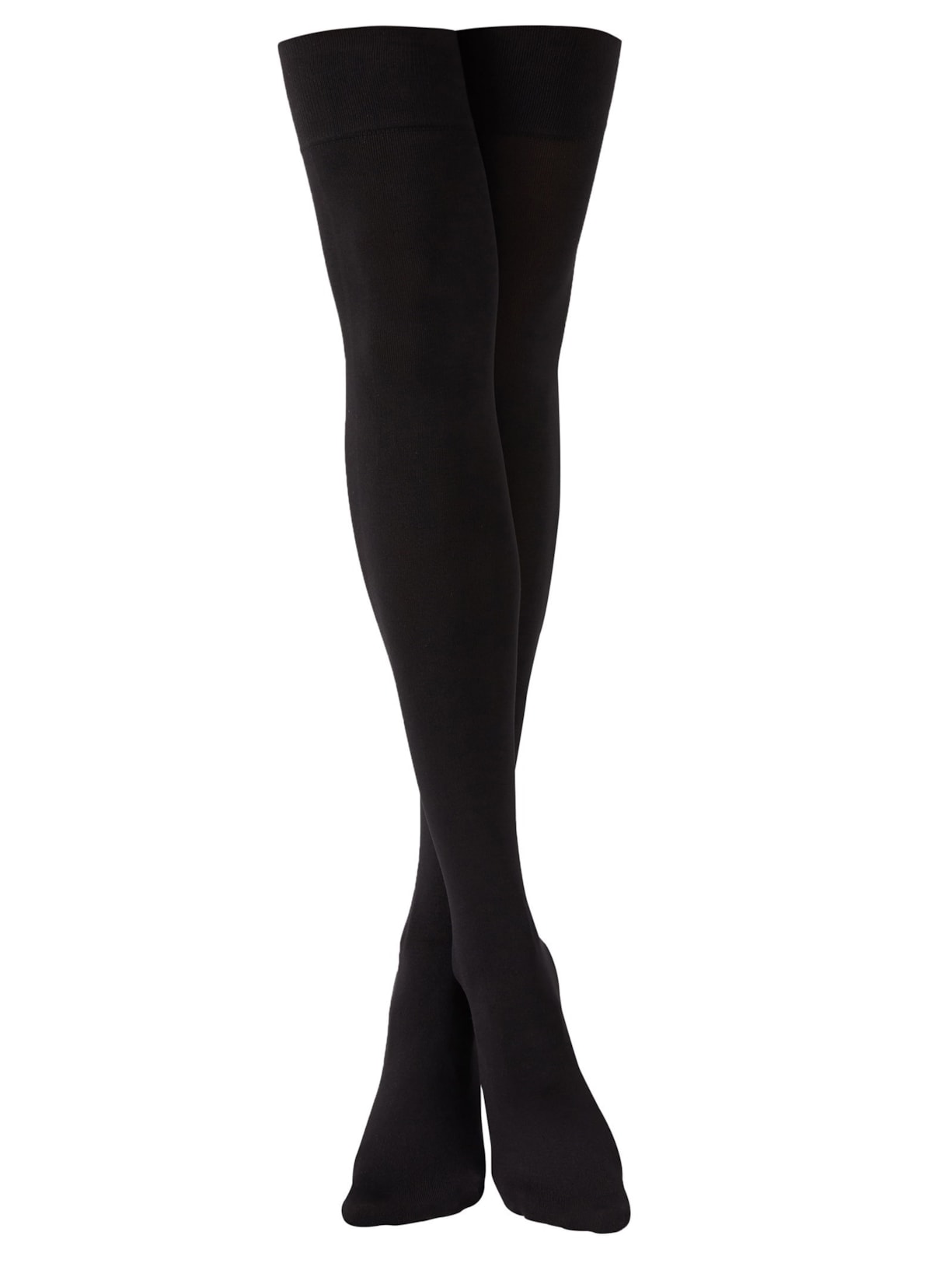 Meias Longas Efeito Longuette - Preto