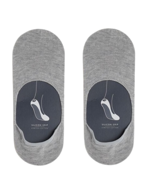 Meias Soquete De Algodão Elástico - Cinza