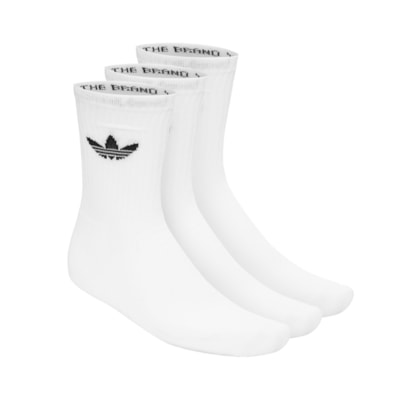 Meias Trefoil Cushion 3 Pares - Branco