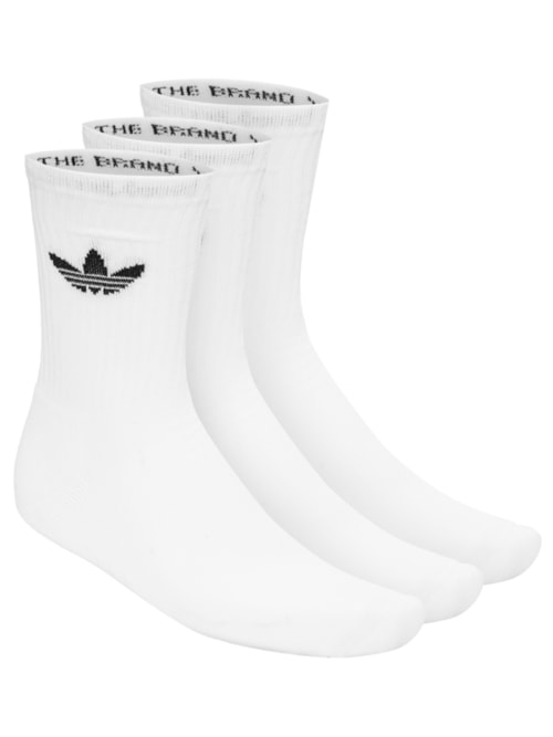 Meias Trefoil Cushion 3 Pares - Branco