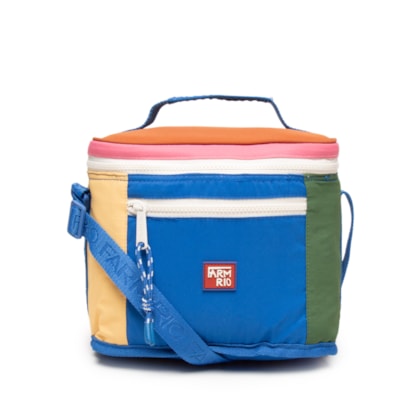 Mini Cooler Farofa Colorblocking - Azul
