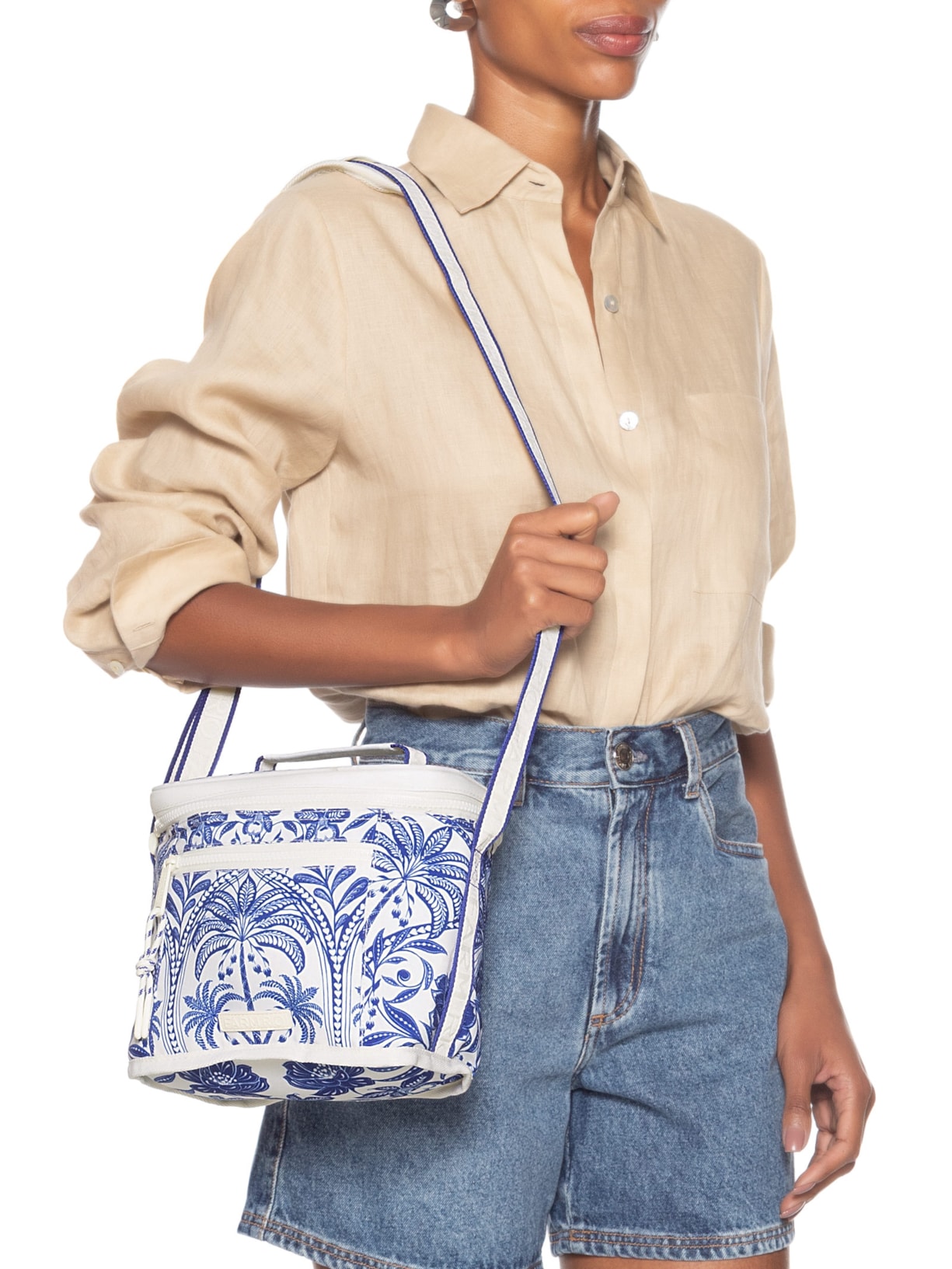 Mini Cooler Farofa Coqueiro De Flor Azul Farm Etc