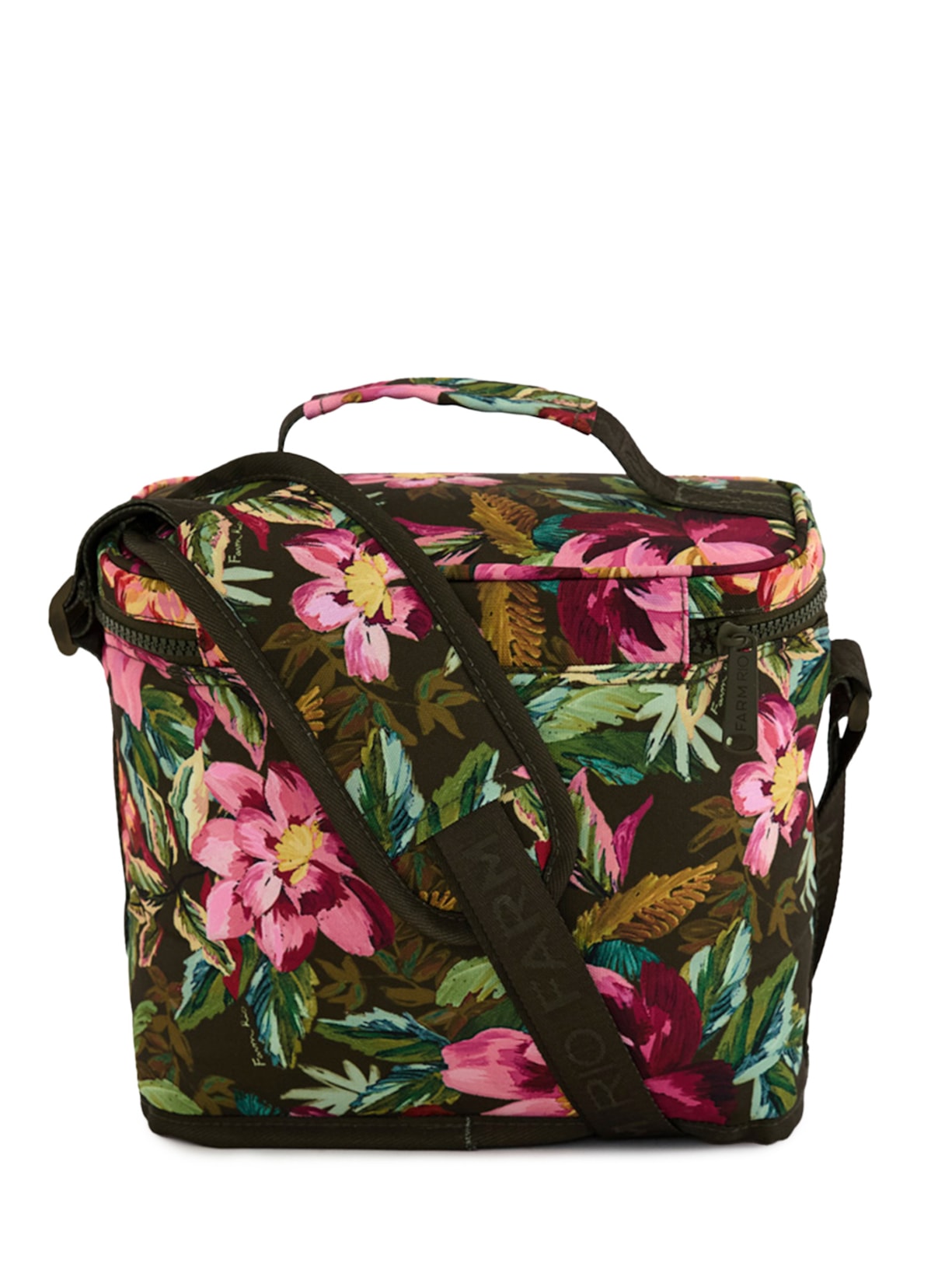 Mini Cooler Farofa Painted Flowers Verde Farm Etc