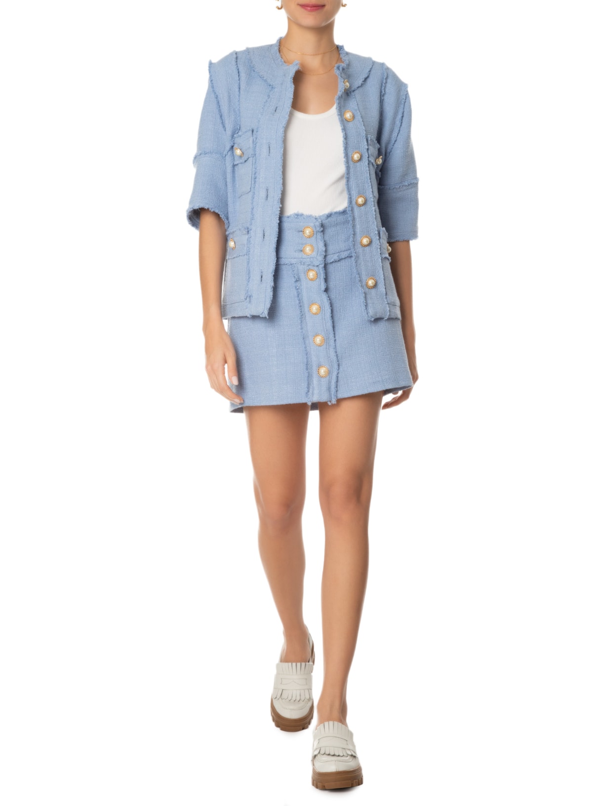 Mini Saia Blue Lagoon Azul Mixed