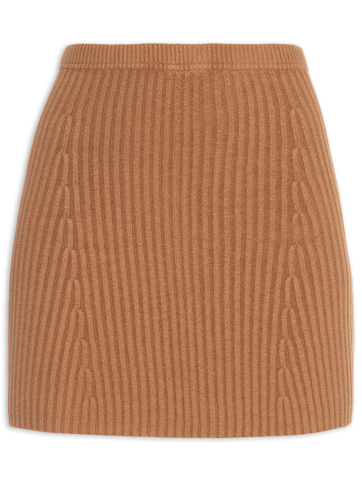 Mini Saia Canelada Camelo - Marrom