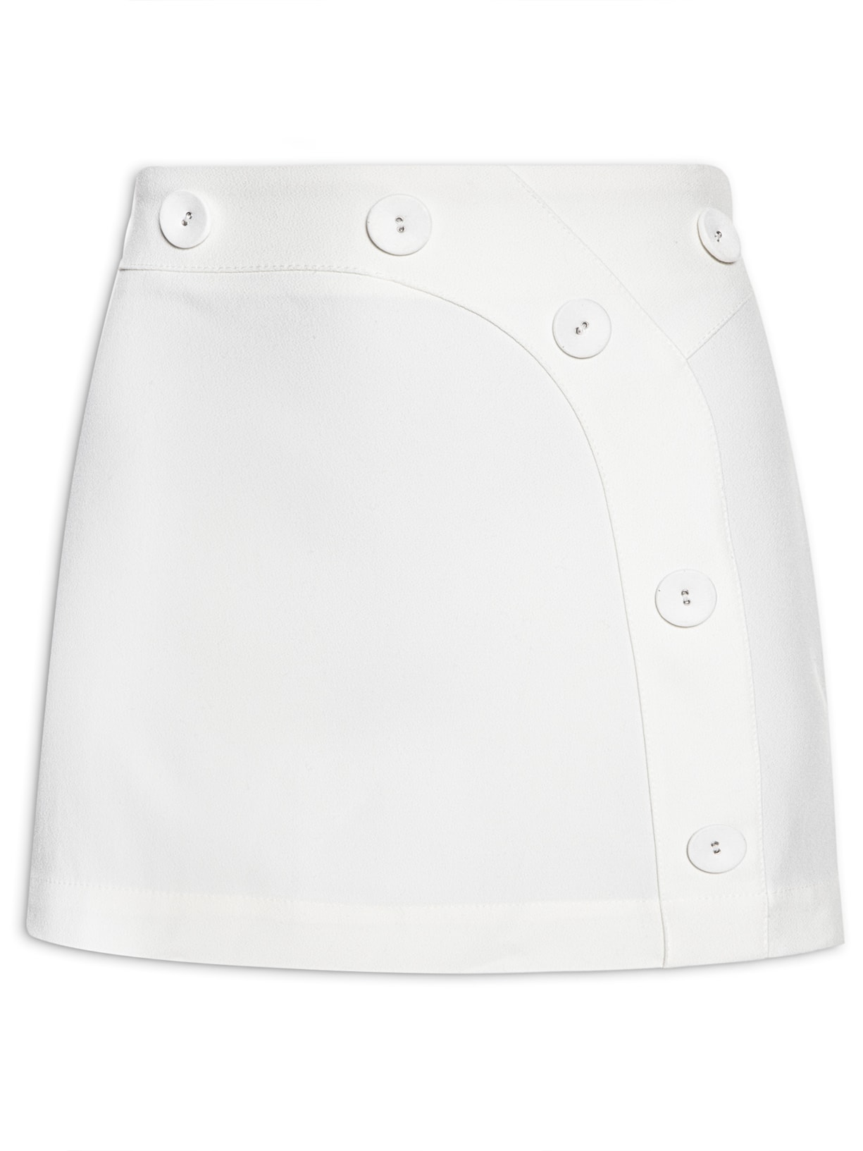 Mini Saia Com Botões - Branco