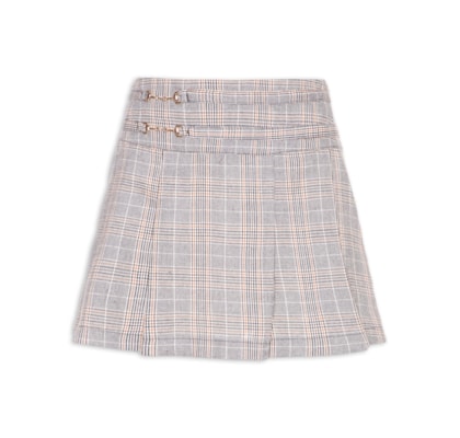 Mini Saia Com Pregas - Cinza