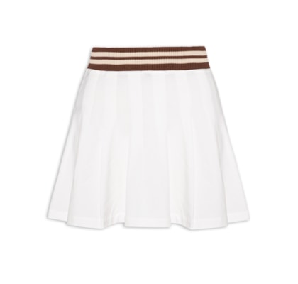 Mini Saia Com Pregas - Off White