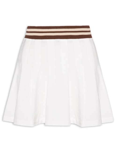 Mini Saia Com Pregas - Off White
