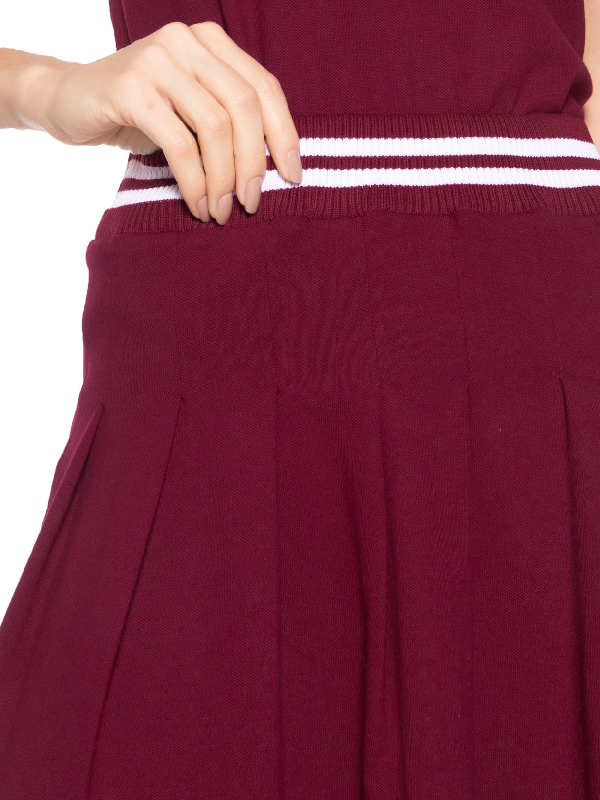 Mini Saia Com Pregas Vermelho Market 33