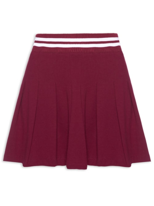 Mini Saia Com Pregas - Vermelho