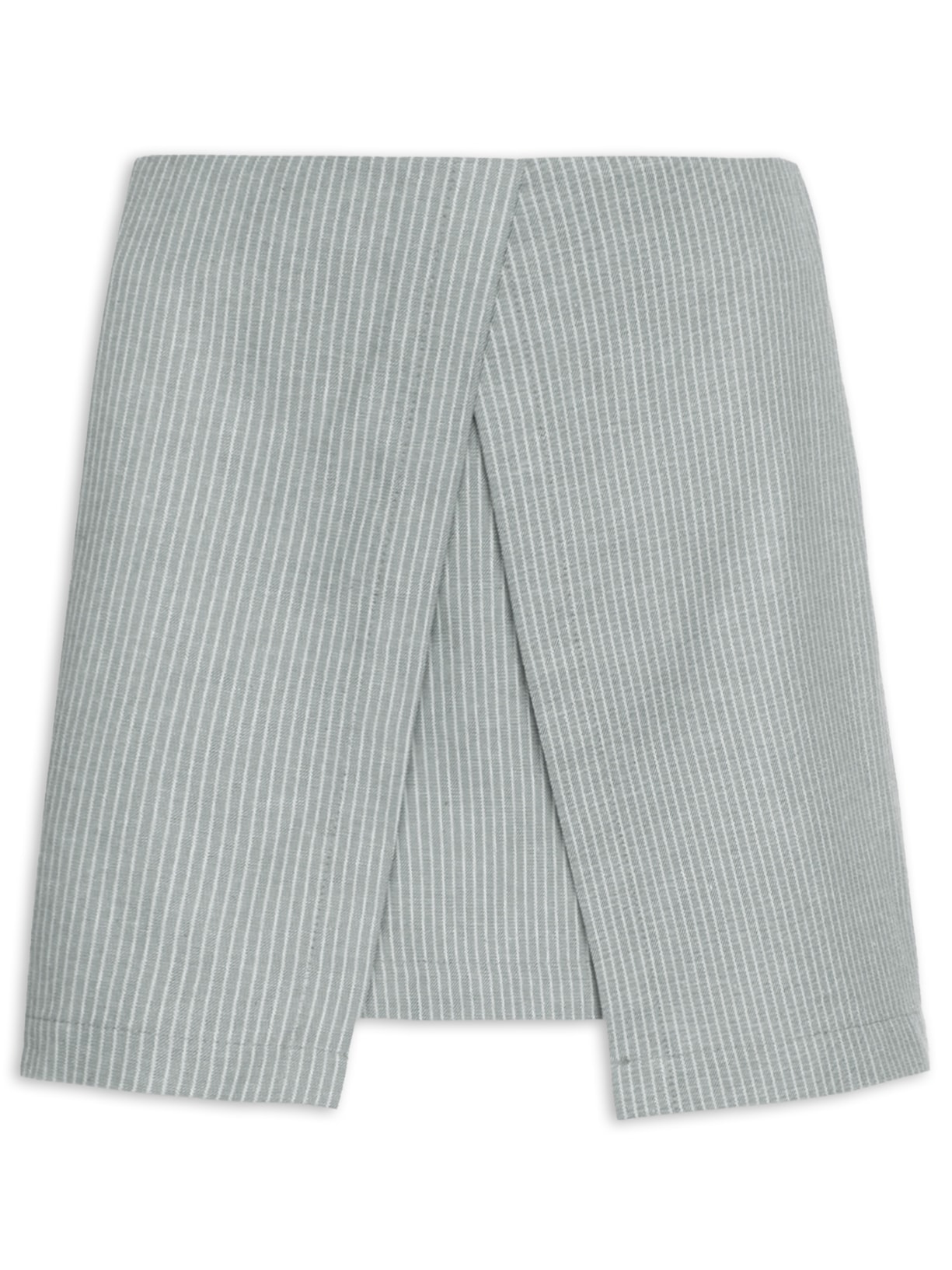 Mini Saia Com Sobreposição Aberta Na Frente - Cinza