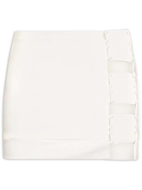 Mini Saia Detalhe Lateral - Off White