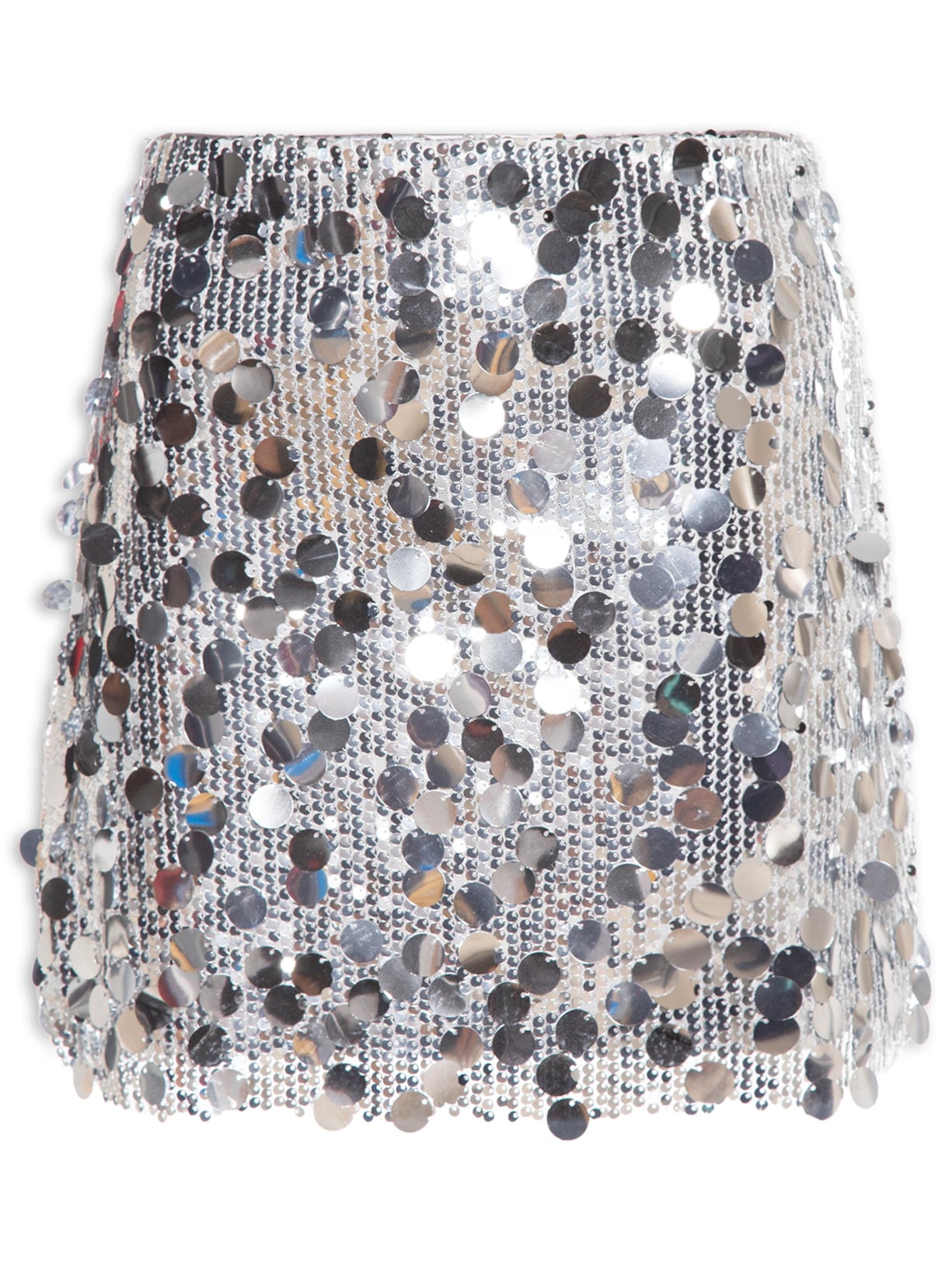 Mini Saia Em Paetê - Prateado