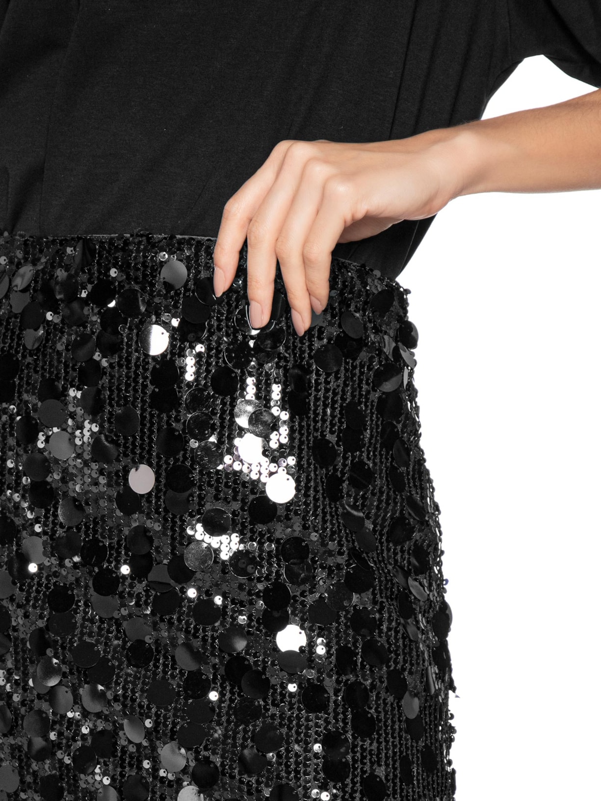 Mini Saia Em Paetê Preto Market 33