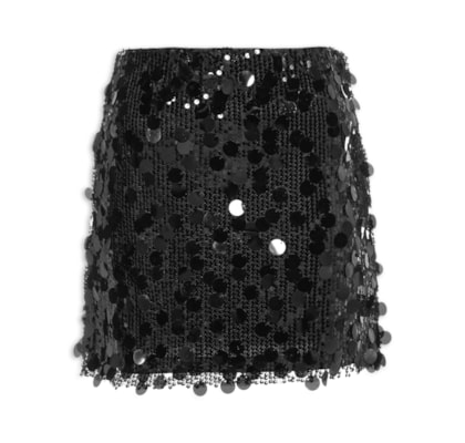 Mini Saia Em Paetê - Preto
