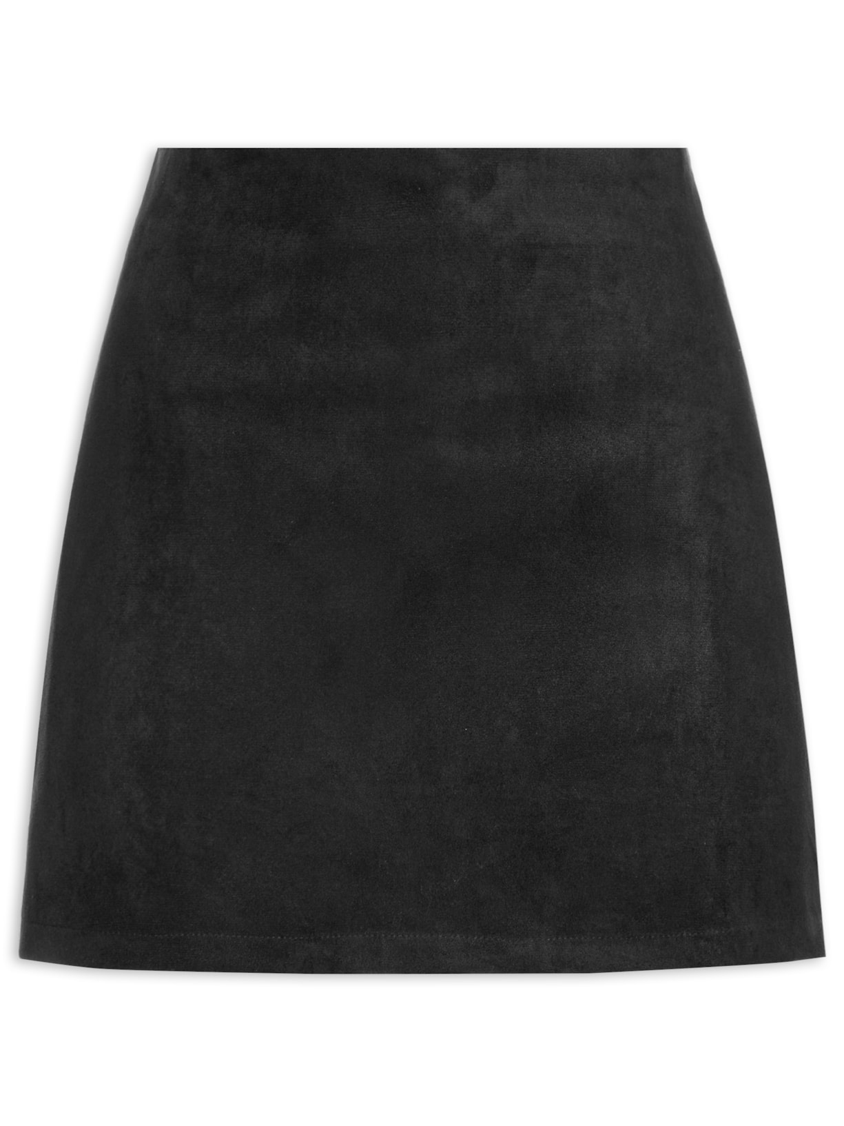 Mini Saia em Suede - Preto