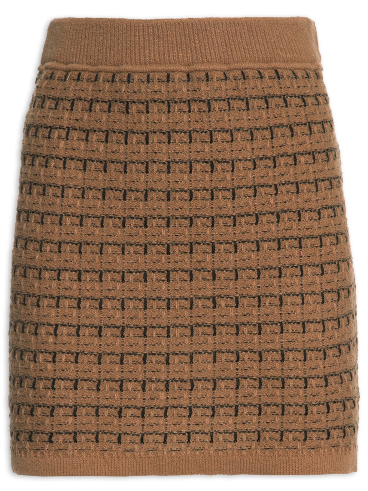 Mini Saia Em Tricot - Marrom