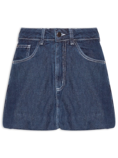 Mini Saia Jeans Balonê - Azul