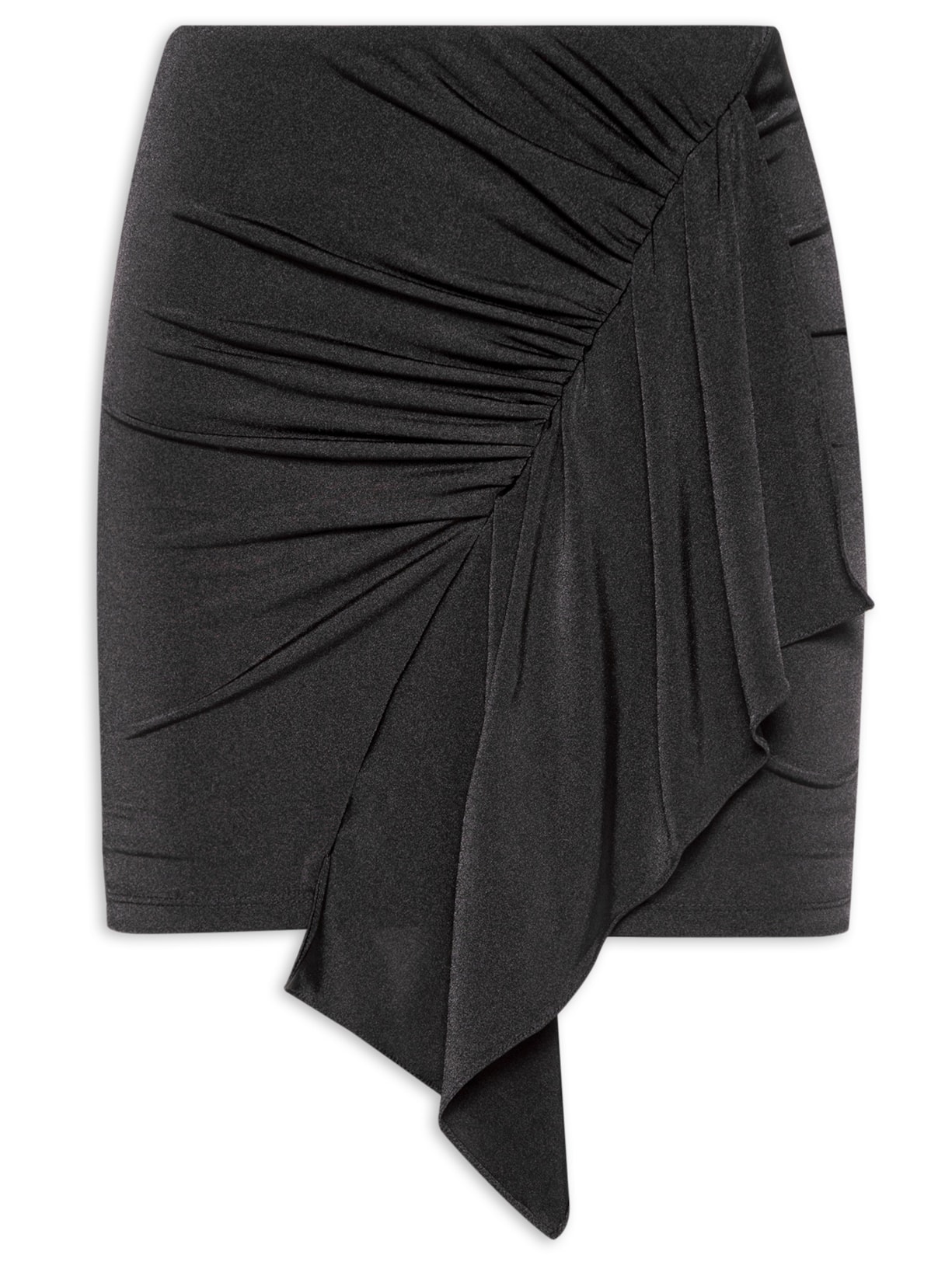 Mini Saia Malha Franzidos Fluid - Preto