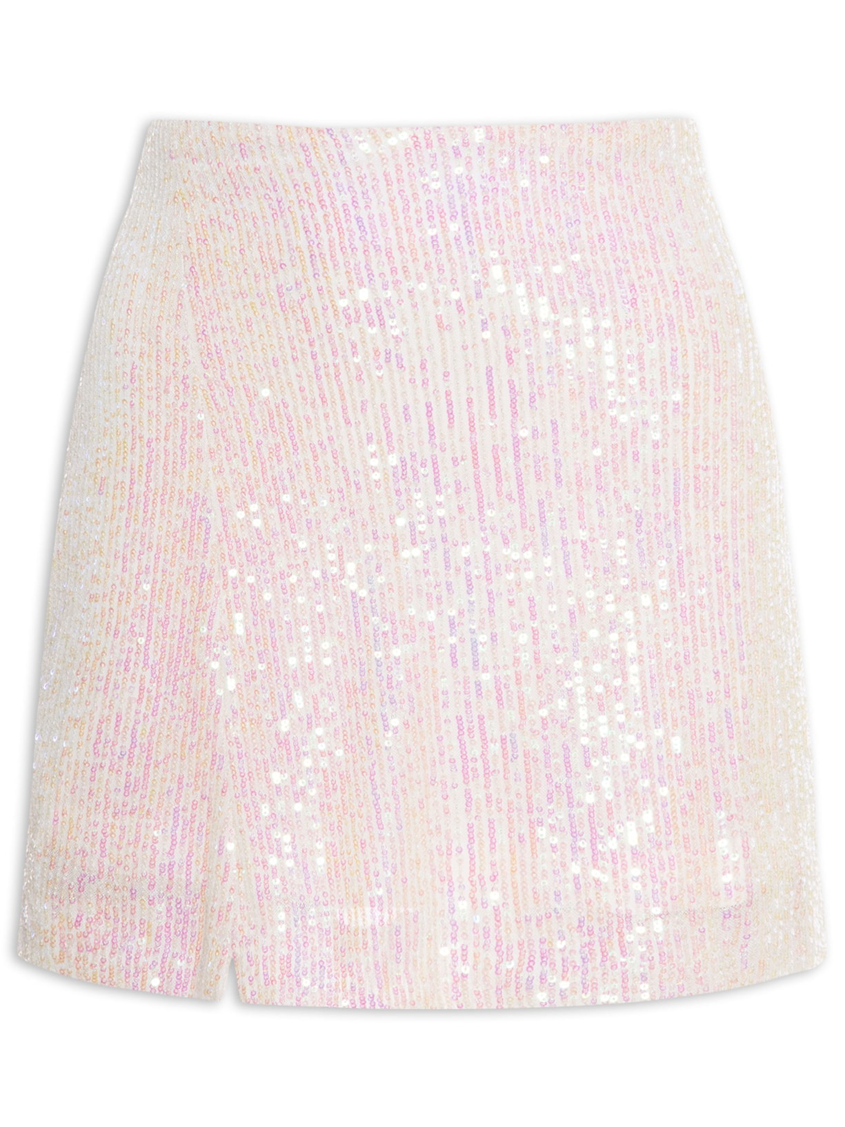 Mini Saia Paetê - Branco