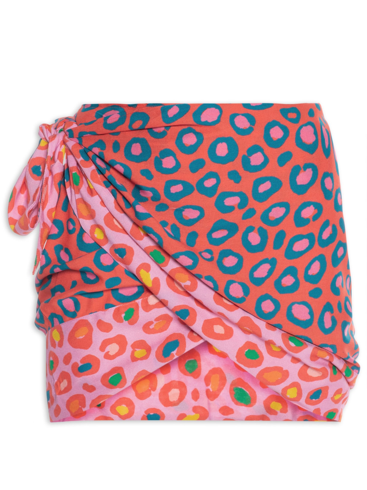 Mini Saia Pareô Praia Onça Cool - Animal Print