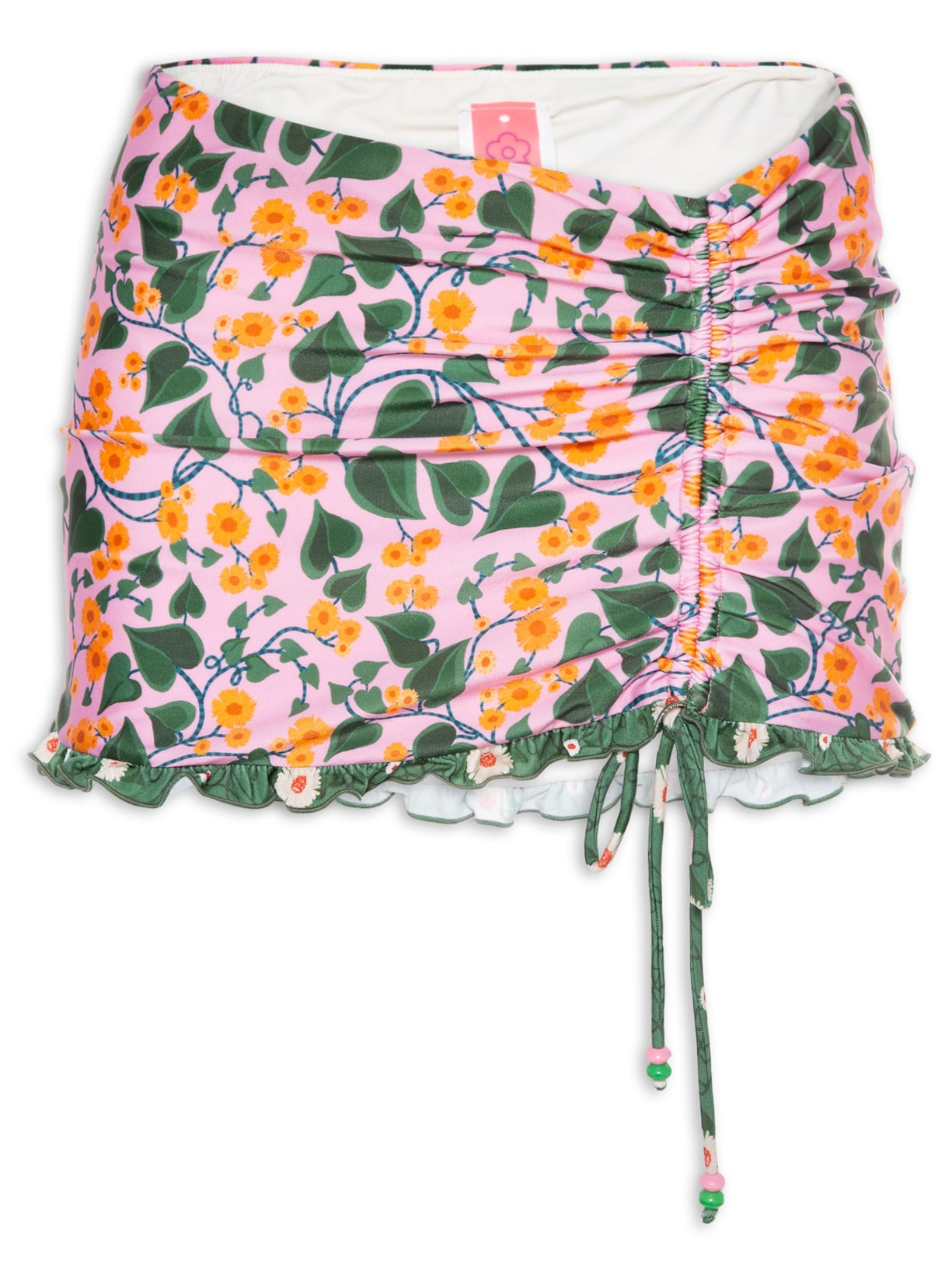 Mini Saia Praia Canteiro De Flor - Rosa