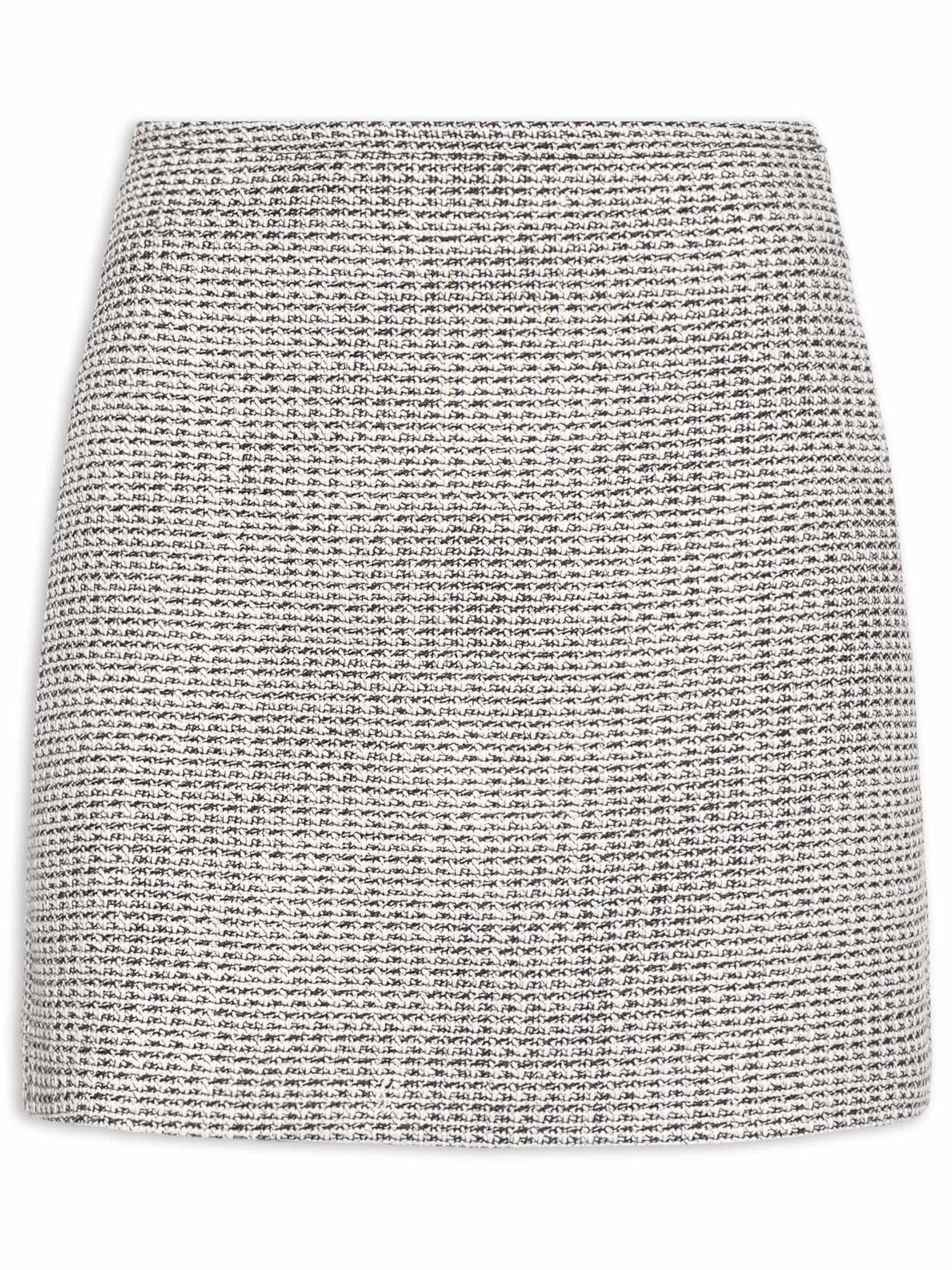 Mini Saia Tweed Preto Animale