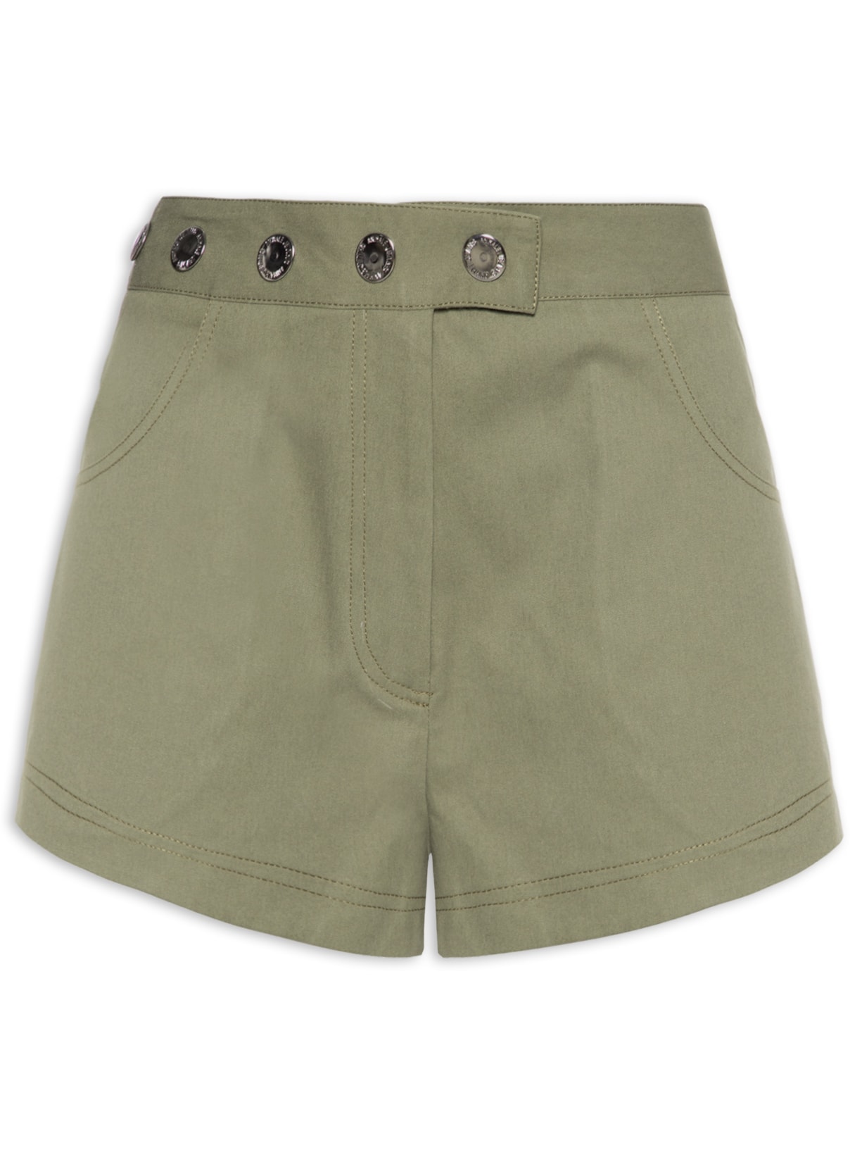 Mini Short Feminino Detalhe Cós - Verde