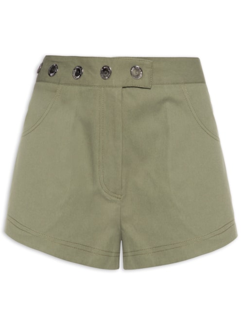 Mini Short Feminino Detalhe Cós - Verde