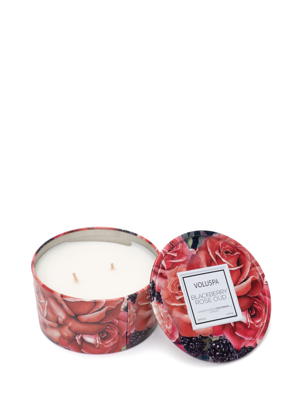 Mini Vela 2 Pavios Lata Blackberry Rose Oud Vermelho Voluspa
