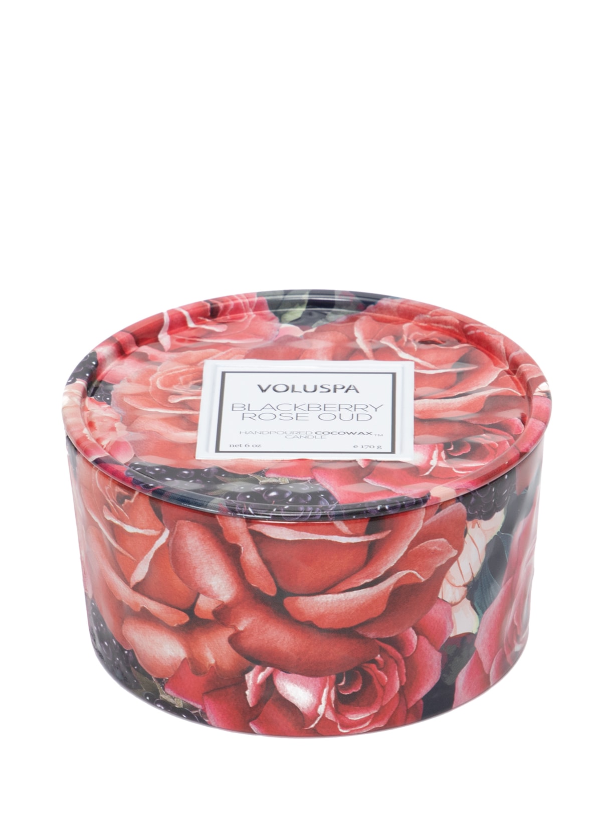 Mini Vela 2 Pavios Lata Blackberry Rose Oud Vermelho Voluspa