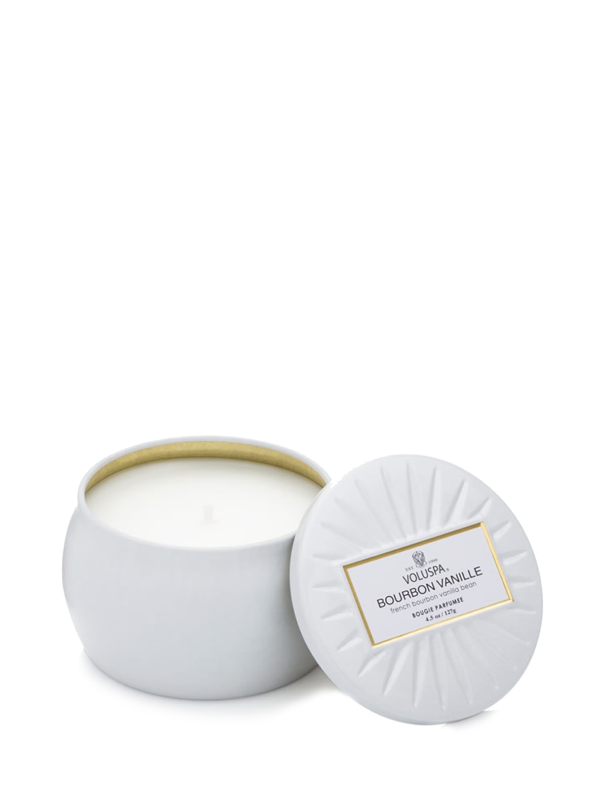 Mini Vela Lata 25h Bourbon Vanille - Branco