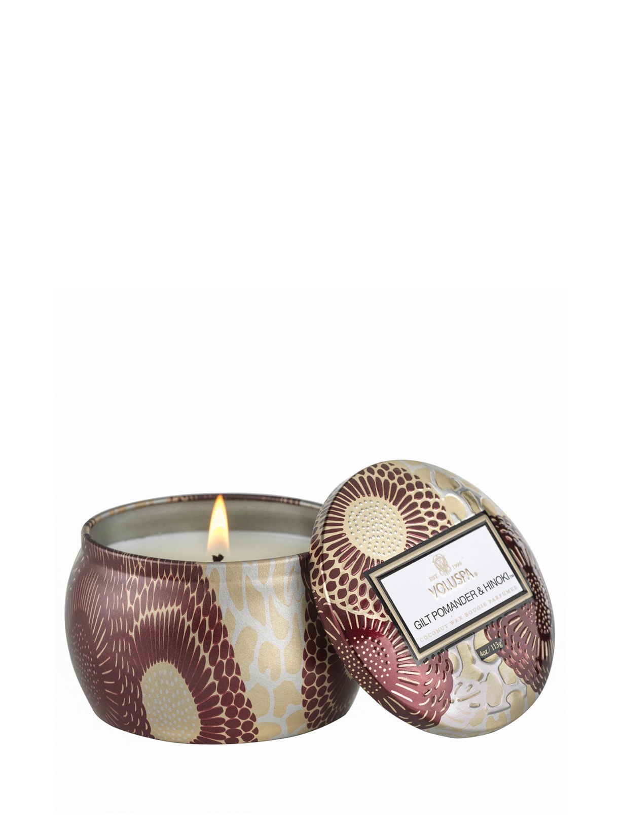 Mini Vela Lata 25h Gilt Pomander e Hinoki - Dourado