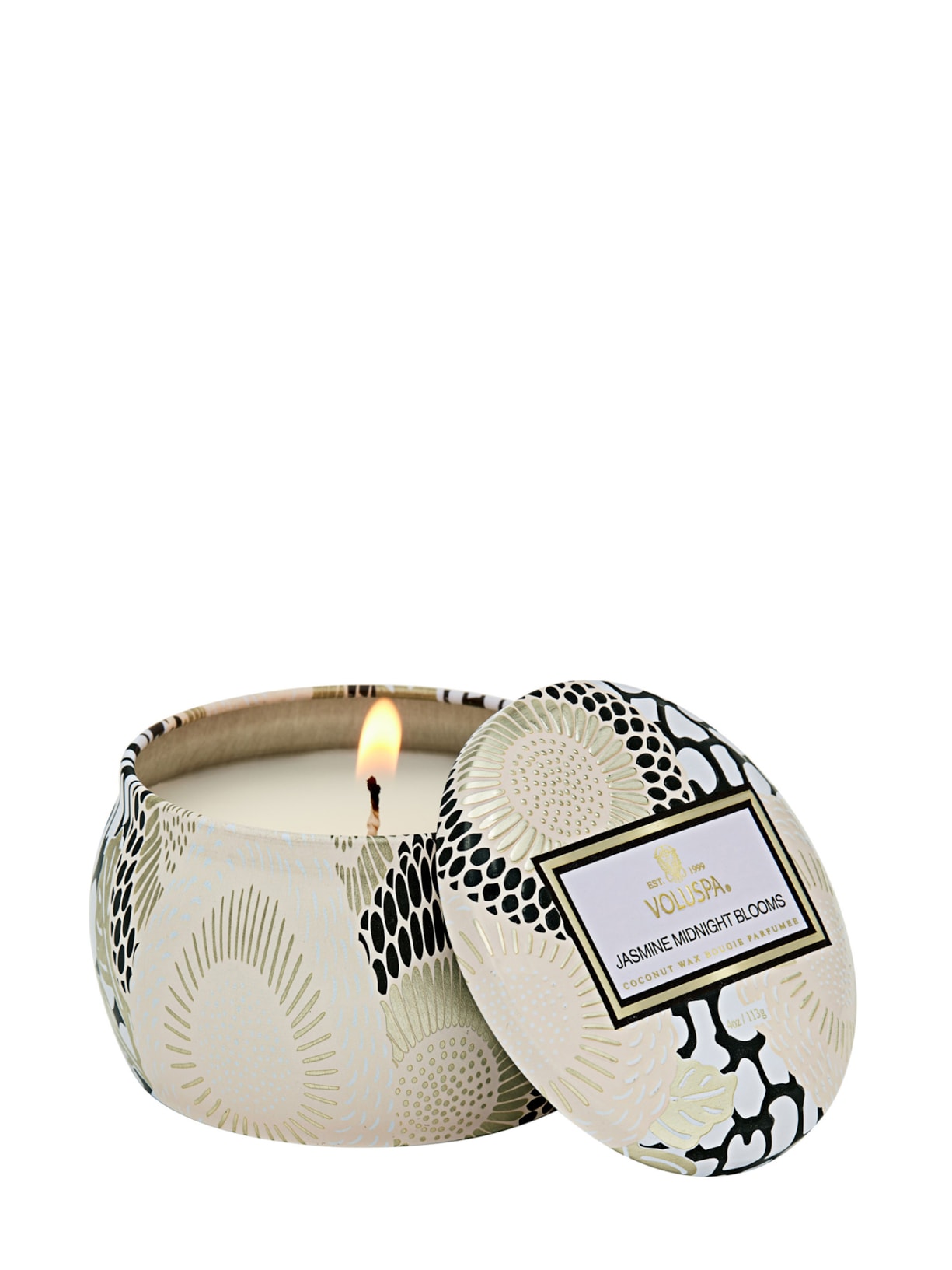 Mini Vela Lata 25H Jasmine Midnight Blooms - Branco