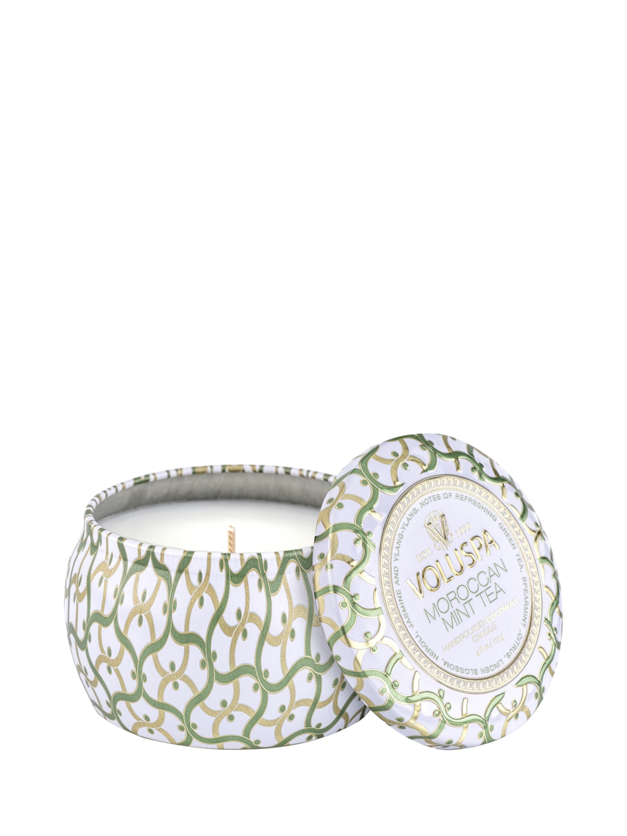Mini Vela Lata 25h Moroccan Mint Tea Branco Voluspa