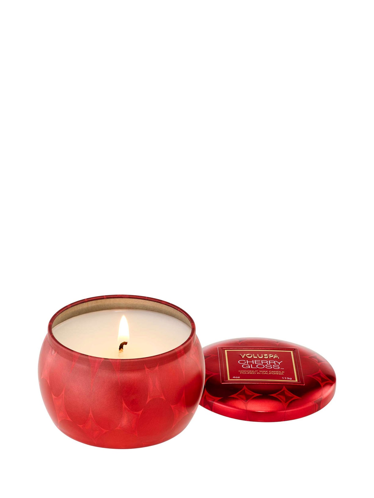 Mini Vela Lata 25H Relevo Cherry Gloss - Vermelho