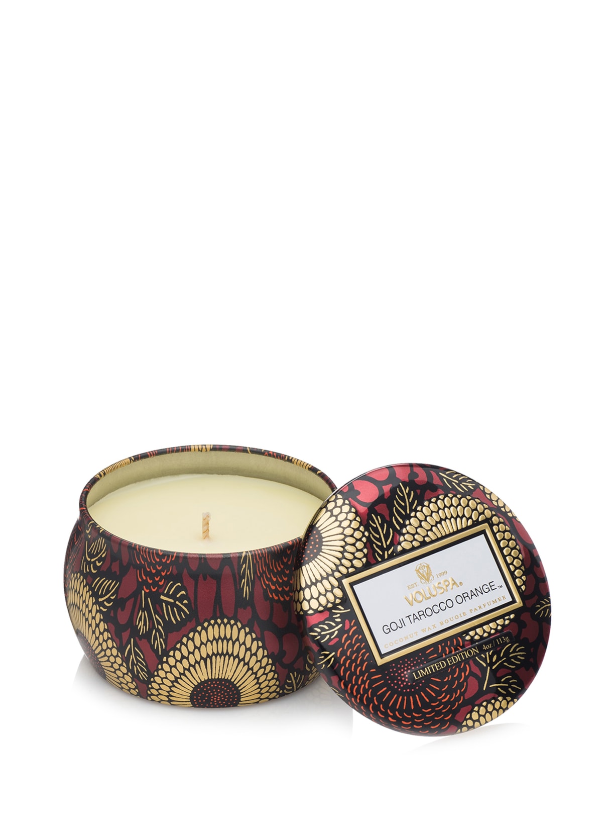 Mini Vela Lata 25H Relevo Goji Tarocco Orange - Marrom