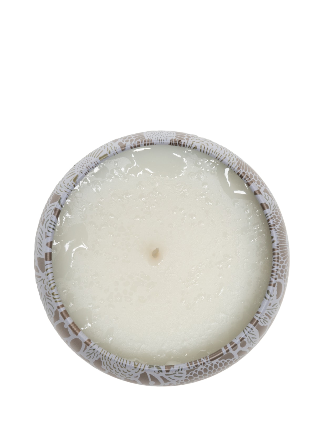 Mini Vela Lata 25h Relevo Mokara Branco Voluspa