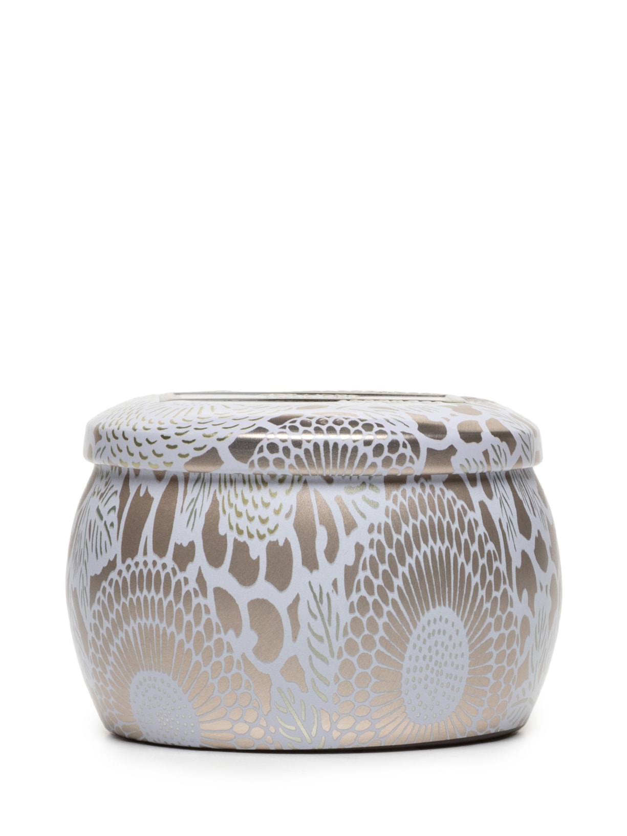 Mini Vela Lata 25h Relevo Mokara Branco Voluspa