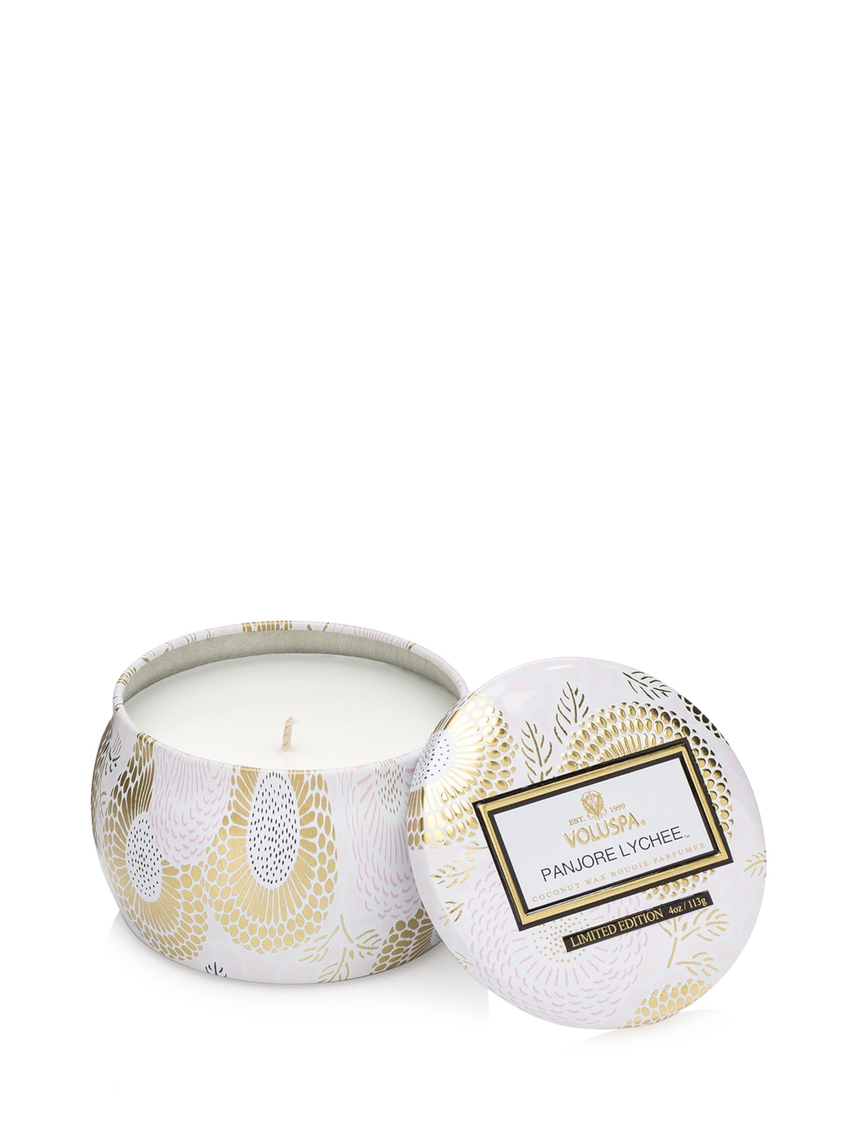 Mini Vela Lata 25H Relevo Panjore Lychee - Rosa