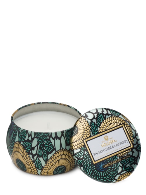 Mini Vela Lata Relevo French Cade Lavender 113g - Verde