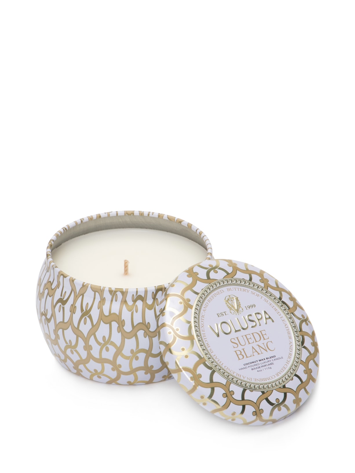 Mini Vela Lata Suede Blanc 113g - Branco