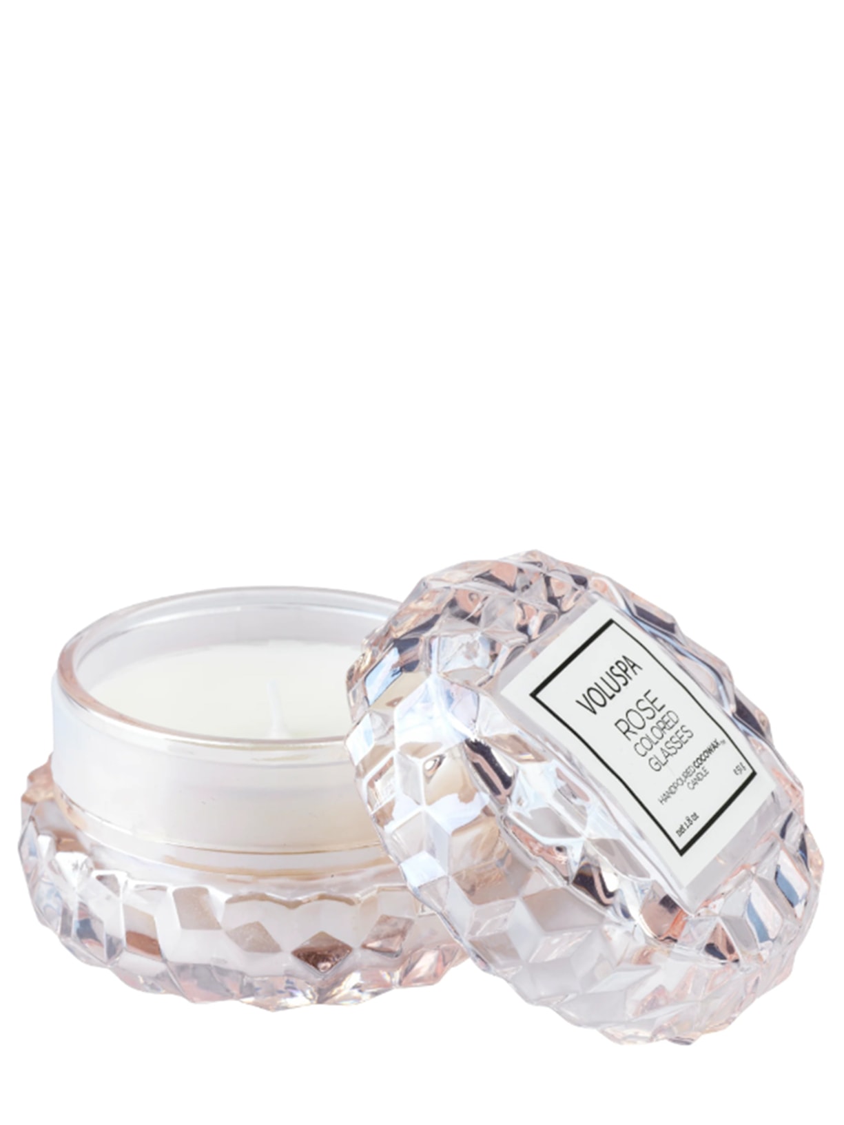 Mini Vela Macaron 15H Rosa Colored Glass - Rosa