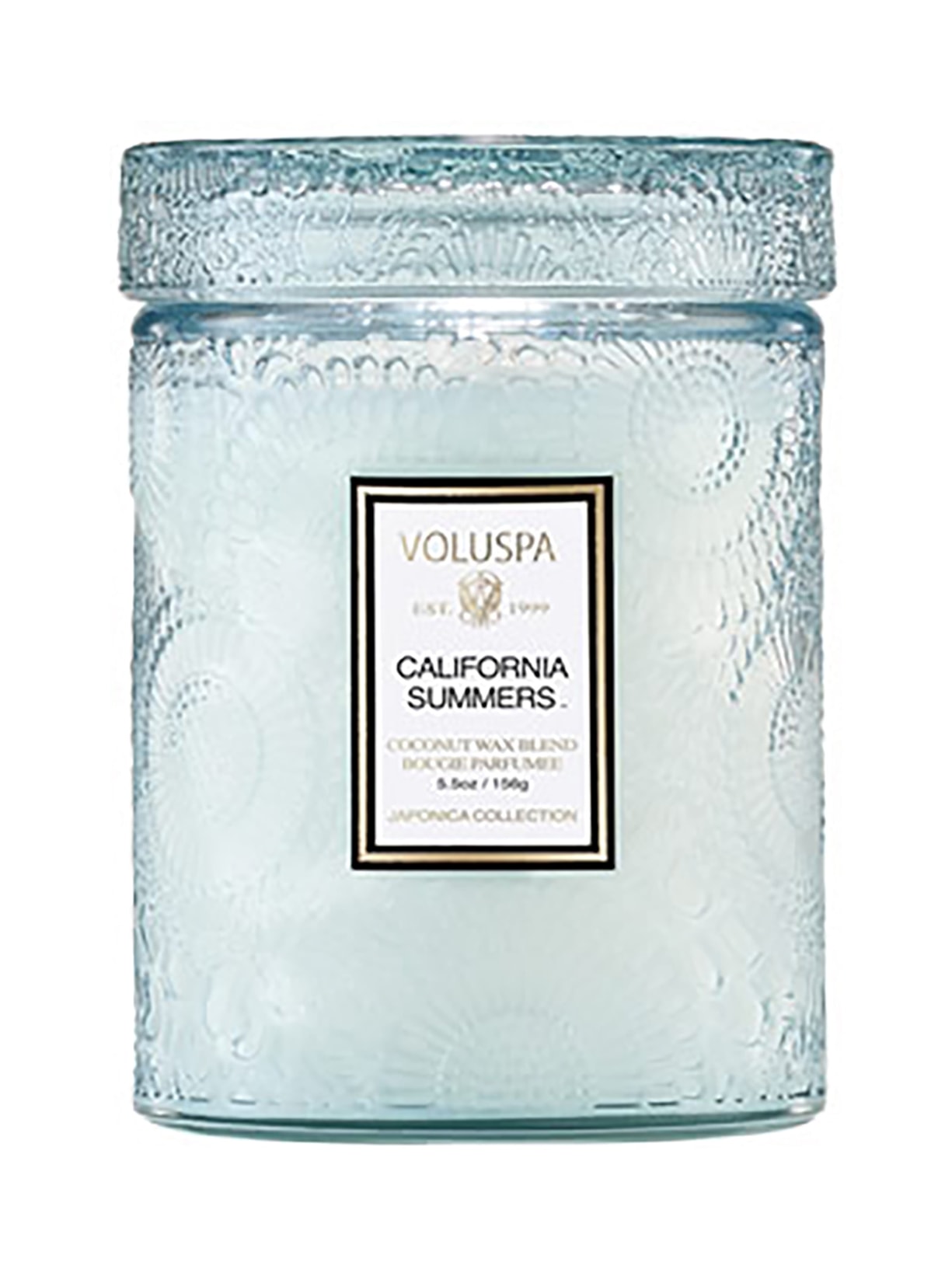 Mini Vela Pote Vidro 50h Relevo California Summers - Azul