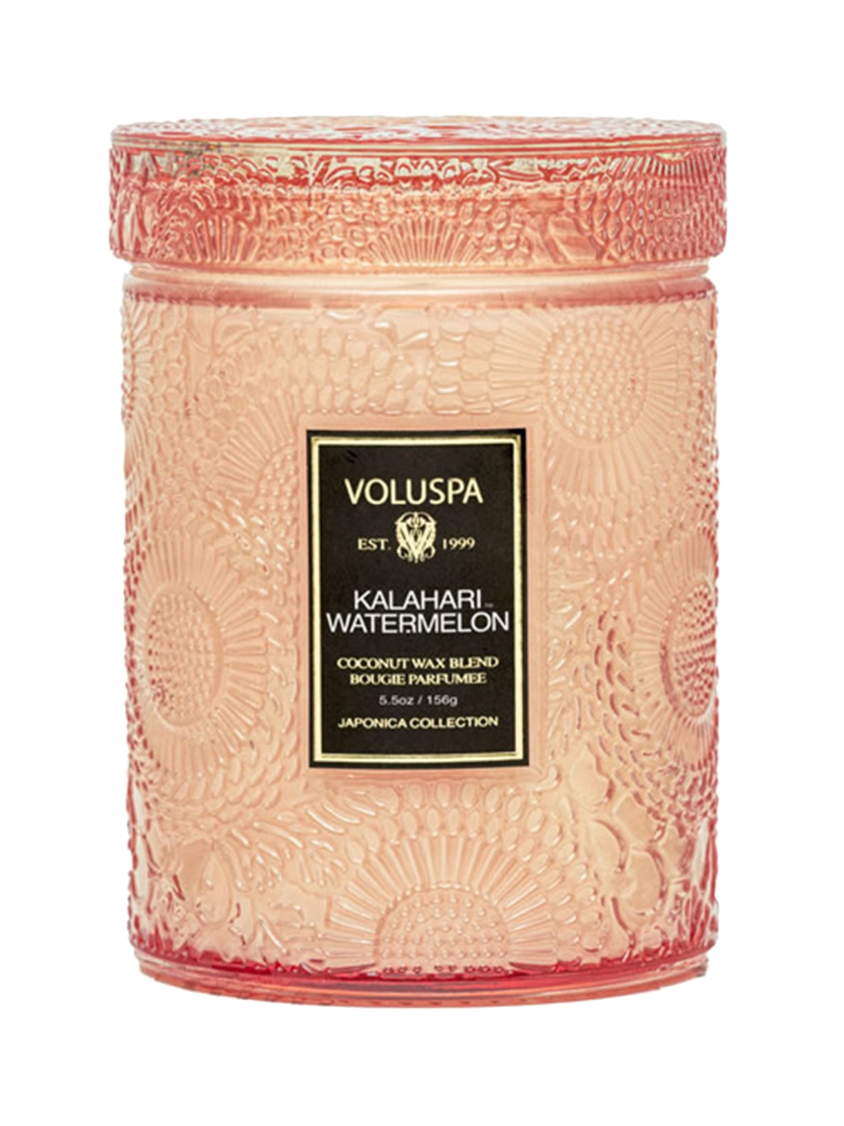 Mini Vela Pote Vidro 50h Relevo Kalahari Watermelon - Rosa