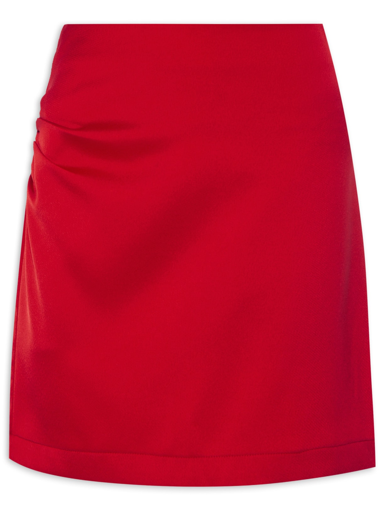 Minissaia Com Drapeado Na Lateral - Vermelho