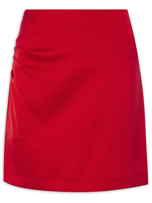 Minissaia Com Drapeado Na Lateral - Vermelho