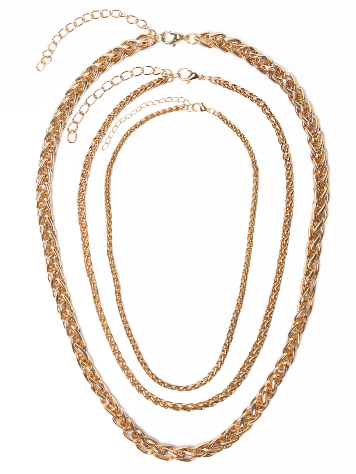 Mix De Colares Femininos Corrente Em Camadas - Dourado